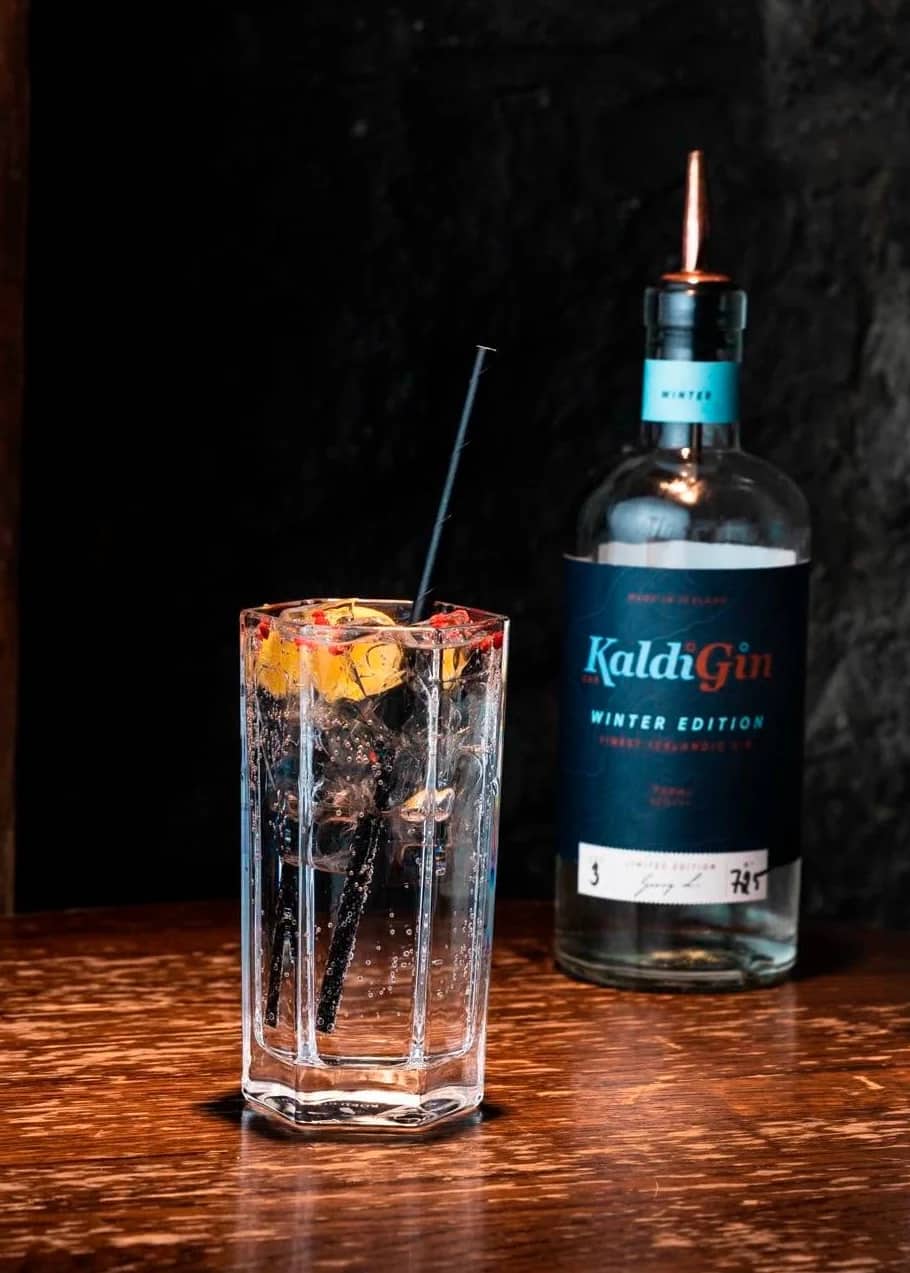 Kaldi Gin Winter og gin og tónik á barnum